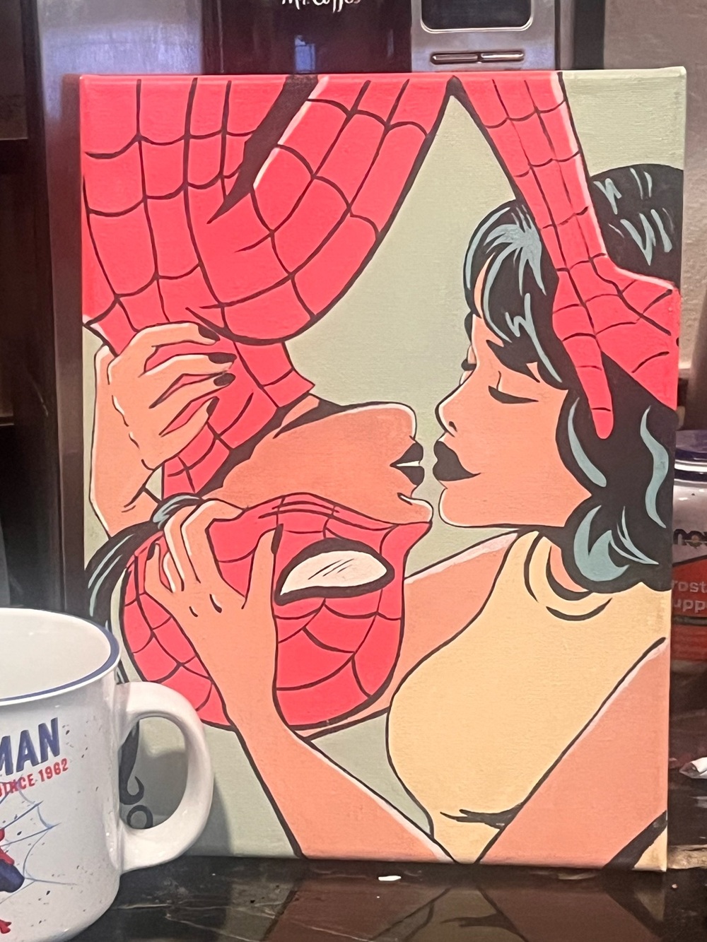 Marvel Silver Buffalo Marvel Spider-Man Mug custom spider girl & woman painting